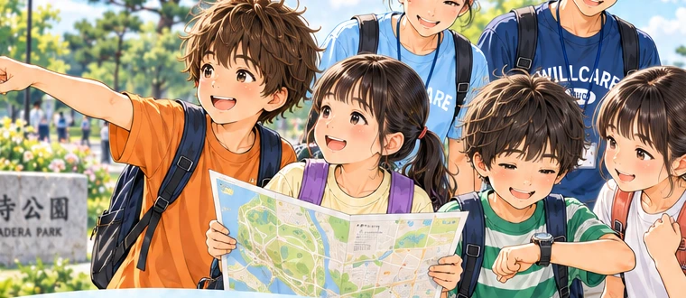 公園で体験する子どもたち