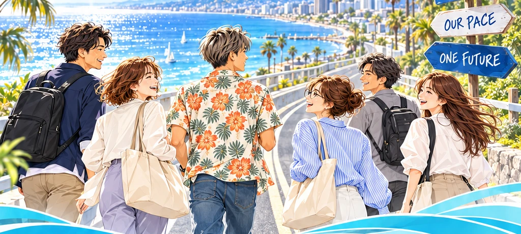 海に向かう仲間たち