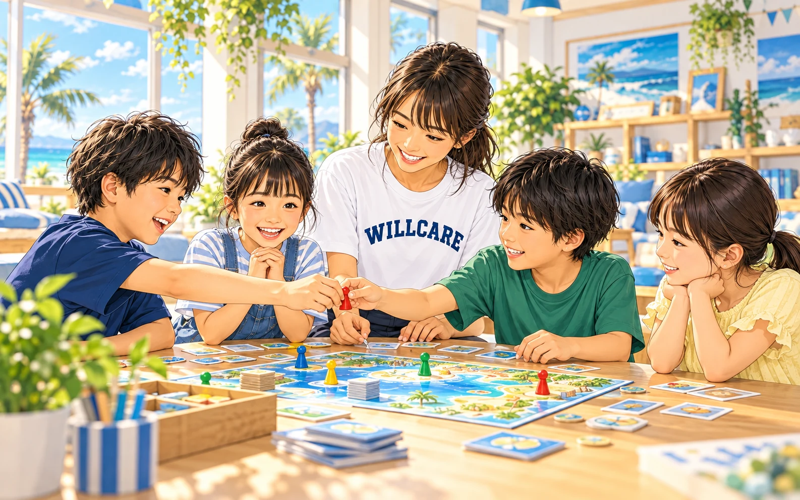 仲間と順番を守りながらゲームを楽しむ子どもたち