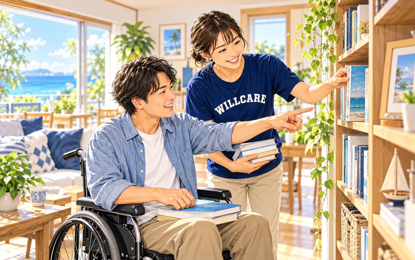 利用者さんの希望を聞きながら暮らしを支えるスタッフ